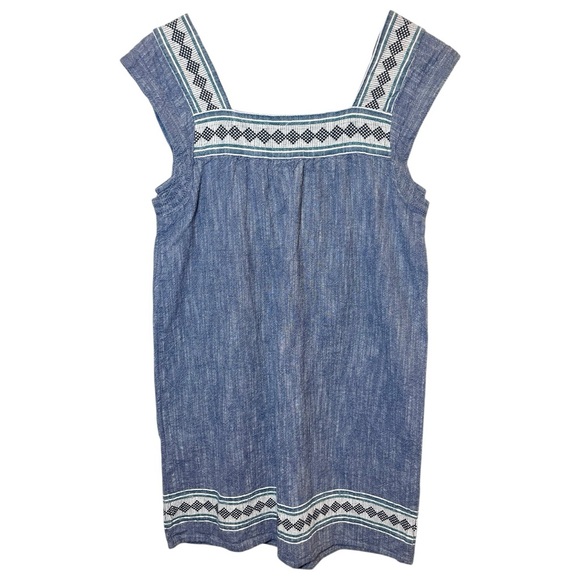 Faherty Hailee Blue Dress with White Embroidery Size S - Picture 5 of 12